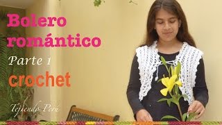 Bolero romántico para damas tejido a crochet de 1 pieza sin costuras Parte 1 [upl. by Nevaj]