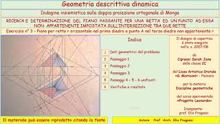 147 Geometria descrittiva dinamica  Piano per r e P non appartenente r  Esercizio [upl. by Anallise790]