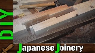 DIY Traditional Japanese Wood Joints  Rabbeted oblique scarf splice [upl. by Nikolaos]