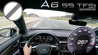 2023 Audi A6 Avant 55 TFSI Quattro 340PS TOP SPEED GERMAN AUTOBAHN DRIVE POV [upl. by Marilou]