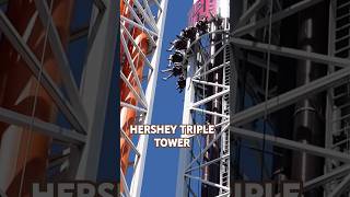 HERSHEY TRIPLE TOWER EXPERIENCE hersheypark hersheytripletower parkrides family amusementpark [upl. by Brenk]