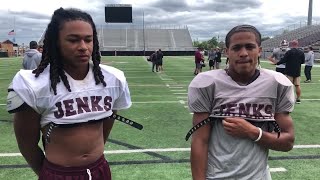 Jenks’ Jalyn Stanford and Jaiden Carroll look ahead to 2022 season [upl. by Oirtemed]