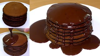 Eggless Chocolate Pancakes  Fluffy Chocolate Pancakes Recipe without egg [upl. by Mignon160]