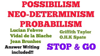 Possibilism  NeoDeterminism  Probabilism  Concept amp Criticism  Answer Writing Included [upl. by Attirb]