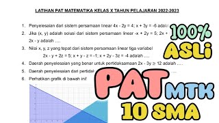 ASLI PAT MTK KELAS 10 SMAK KURIKULUM MERDEKA‼️ [upl. by Lorilyn]