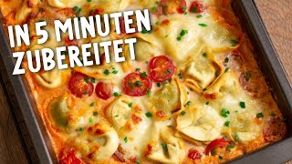 TORTELLINI AUFLAUF einfacher amp leckerer geht’s nicht vegetarisches Rezept [upl. by Bertine653]