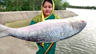 জীবনে এই প্রথমবার এত বড় পদ্মার ইলিশ মাছ দেখলাম আর কেটে রান্না করলামhilsha fish cutting ampcooking [upl. by Aanas]