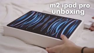 M2 iPad Pro Unboxing  Setup 2022 🤍 129quot Silver [upl. by Leugimesoj407]