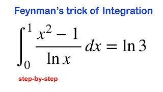 Integral of x21lnx using Feynmans Trick 💪 [upl. by Francisca345]