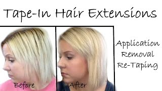 Tape In Hair ExtensionsApplicationRemovalReTaping [upl. by Lenna181]