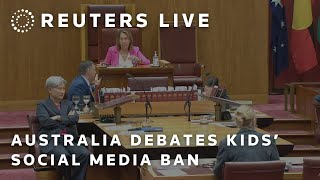 LIVE Australia debates bill to ban social media for children under 16 [upl. by Wren769]