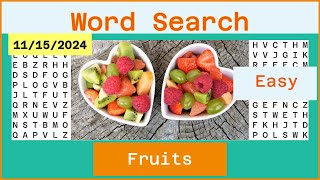 Word Search Easy  Fruits  11152024 [upl. by Anzovin]