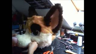 Fursuit Head Tutorial  Time Lapse  Part 5  Furring 3 [upl. by Alehcim]