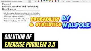 Probability amp Statistics for Engineers amp Scientists by Walpole  Solution Chap 3 [upl. by Richers]