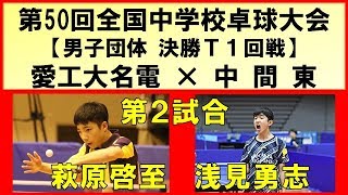 卓球 全中団体 2019 萩原啓至愛工大名電vs浅見勇志中間東 決勝Ｔ1回戦 第2試合 第50回全国中学校卓球大会 [upl. by Derej564]