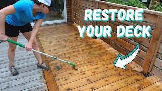 Restore Your Deck  Make an old weathered deck look like new again [upl. by Otrevogir]