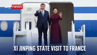 Chinese President Xi Jinping arrives in Paris for state visit to France [upl. by Teferi144]