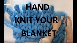 HAND KNIT MERINO WOOL BLANKET IN 30 MINUTES  10 OFF [upl. by Ainimre]