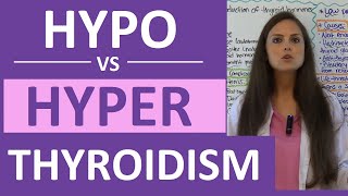 Hypothyroidism vs Hyperthyroidism Nursing NCLEX  Hypothyroidism and Hyperthyroidism Difference [upl. by Dalury]