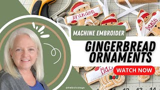 How to Machine Embroider Gingerbread Ornaments from Embroidery Library  Brother PE770 [upl. by Livingston]