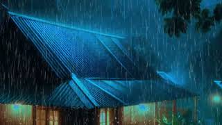 Falling Asleep in the Pouring Rain amp Strong Thunder Sounds Struck the Peeling Metal Roof in Night [upl. by Aed22]