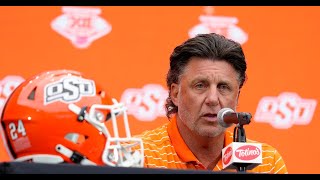 Oklahoma States Mike Gundy on Deion Sanders It will be fun to have him in our league [upl. by Larry]