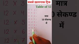 Table of 1212 का पहाड़ा Table banane ka sabse aasan tarika maths viralvideo shorts [upl. by Casilda378]