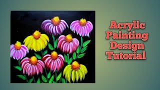 Easy Colorful Flowers Acrylic Painting Abstract Acrylic Painting  Acrylic Painting For Beginners [upl. by Genevra545]