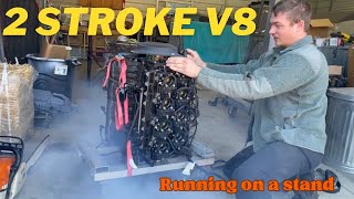 2 stroke V8 RUNS [upl. by Dnamra]