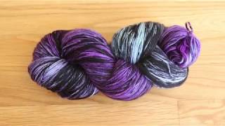 Dyepot Weekly 42  Overdyeing Broken Violet Sock Yarn with a Jacquard Black Acid Dye Dry Rub [upl. by Nuahsel545]