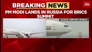 BRICS 2024 Prime Minister Modis Plane Touches Down In Kazan For BRICS Summit  India Today [upl. by Fabiano747]