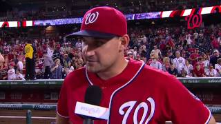 Ryan Zimmerman chats after his seventhstraight game with an RBI [upl. by Hgielek677]