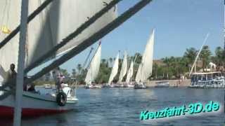 Nilfahrt auf einer traditionellen Felucca Segelschiff auf dem Nil  im Rahmen AIDA Ausflug Luxor [upl. by O'Kelly467]