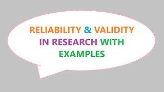 RELIABILITY AND VALIDITY IN RESEARCH [upl. by Anauqcaj]