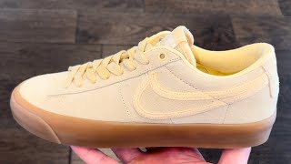 Nike SB Blazer Low Pro GT Premium Pale Vanilla Gum Suede Skate Shoes [upl. by Errot138]