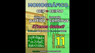 MONOGRAFICO CEIP CEIPSO JORNADA PARTIDACONTINUA ASAMBLEA MAREA VERDE 11 NOV 24 [upl. by Reinaldos677]