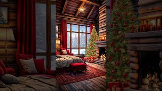 Copy winter Hut Ambience with Fireplace amp Snowfall soundFireplace relaxing Blizzard Sound For sleep [upl. by Ynitsed849]