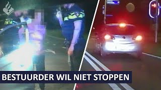 Politie  Bestuurder wil niet stoppen  Rijden onder invloed [upl. by Elehcor]