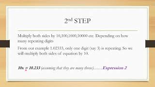 CONVERTING REPEATING DECIMALS INTO FRACTIONS [upl. by Massey]