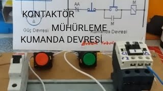 kontaktör mühürleme stop start buton bağlantısı kesik ve sürekli çalıştırma [upl. by Eivets]