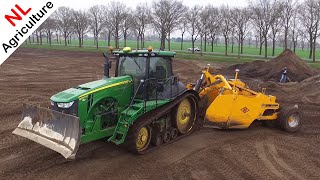 Land Leveling  Egaliseren met een John Deere 8360RT op rupsen  De Vree  2018 [upl. by Asira]