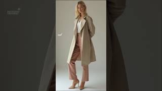 2024 Autumn fall fashions  trench coat over blouse with amp trousers styles outfits [upl. by Bocaj178]