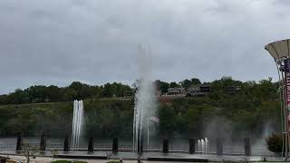 Branson Landing Fountain Show  Kung Fu Fighting 2024 windy 💨 [upl. by Gardal]