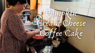 Pumpkin cream cheese coffee cake recipe • cream cheese filling • streusel crumb topping [upl. by Atikram]