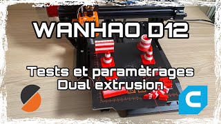 Tests et paramétrages Dual color sur la Wanhao D12 Cura et Prusa Slicer 23 [upl. by David]