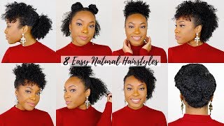 8 QUICK amp EASY Hairstyles for ShortMedium Natural Hair  Perfect for Type 4 Hair [upl. by Juback]