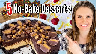 5 INCREDIBLE NOBAKE DESSERTS  The EASIEST Summer Dessert Recipes  Julia Pacheco [upl. by Nol]