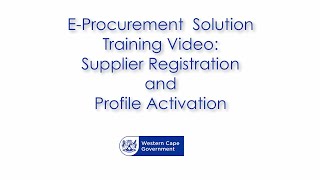 EProcurement Solution Video tutorial  supplier registration and profile activation [upl. by Lashond]