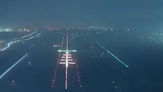 Night Plane Landing  Cockpit view  Amazing approach at Delhi Airport [upl. by Aubert]