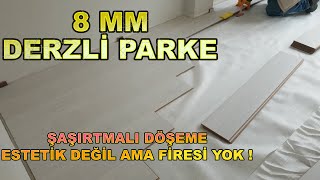 DÖŞEME ŞEKLİ ESTETİK DEĞİL AMA FİRESİ YOK  8 MM DERZLİ PARKE  Wie wird Parkett verlegt [upl. by Nam532]